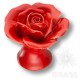 Ручка кнопка в форме розы, керамика ручной работы, цвет красный